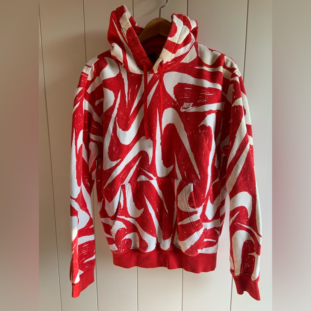 Vintage Nike Hoodie Red Swoosh Size medium